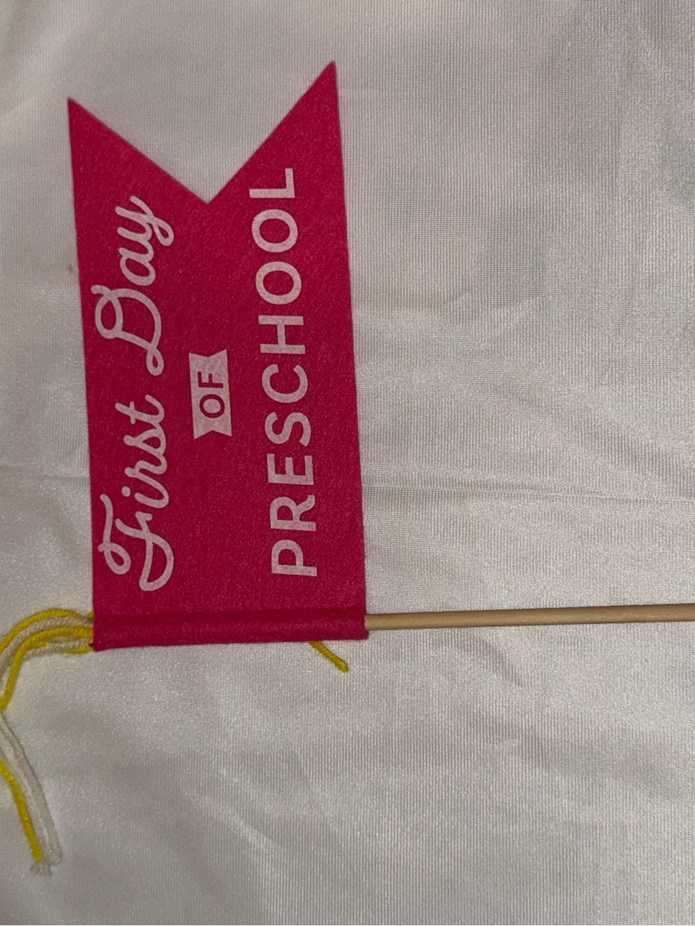 First Day of Preschool Pink Pennant Photo Prop